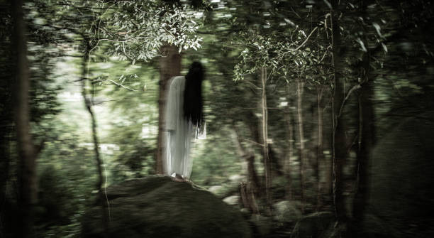 Miyako - kodama ghost of the tree in Aogashima legend of kodamas. Article about Kodama - forest trees spirits and ghosts (youkai or kami) from Japanese mythology and folklore, known also from "Mononoke Hime" by Hayao Miyazaki.
