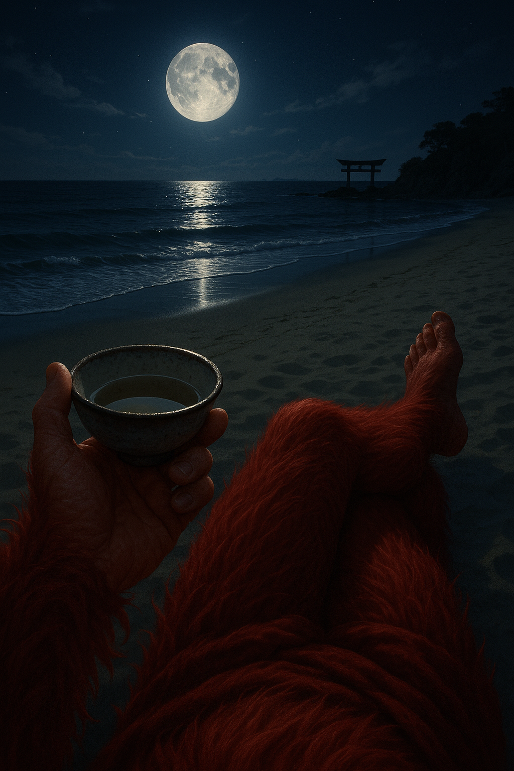 ukiyo-japn.pl - Shojo - pijany yokai z czarką sake Z japońskiej mitologii: Shōjō, czyli o yokaiu, który nie rozstawał się z sake - jaka jest jego historia oraz przesłanie?