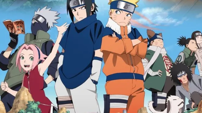 Japanese anime Naruto - Sasuke and Uzamaki. 20 surprising facts about a Japanese anime and manga called Naruto. Where are the Naruto Uzamaki's googles, what was the original design of characters such as Uzamaki, Sasuke or Kakashi? What are the inspirations from Dragon Ball or manga from 1961 called Sasuke. And many more.