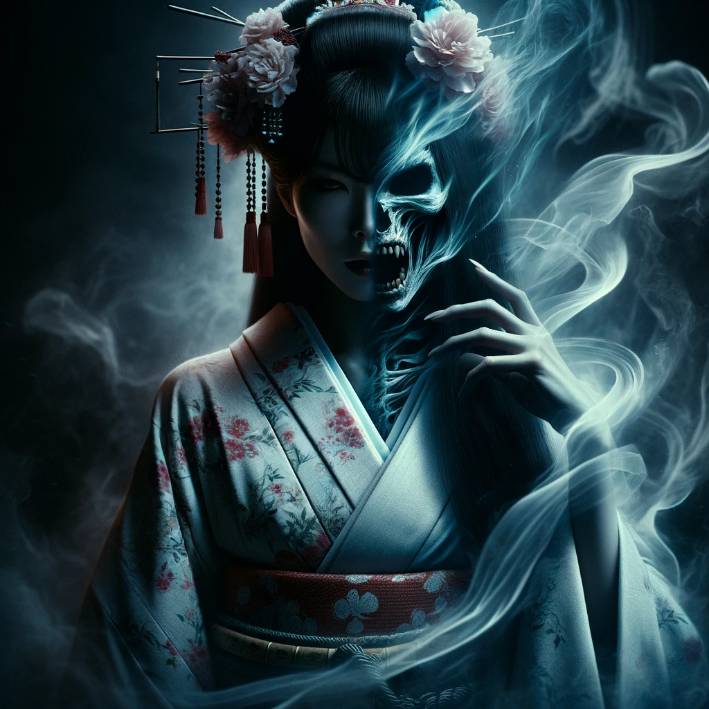 Otsuyu changing from a woman to a ghost in Botan Daro - kaidan called "Peony Lantern" Article about one the the Three Great Ghost Stories of Japan, a kwaidan about Peony Lantern - horror about love between Ogiwara and Otsuyu. Japanese history and culture in essays.