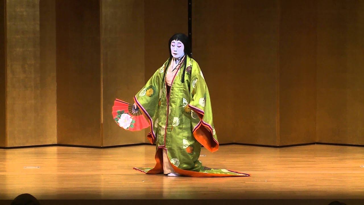 Noh theatre with Genji Monogatari performance based on Murasaki Shikibu's novel. Essay about Murasaki Shikibu - female author of the first novel in the world, from ancient Japan in Heian jidai. Women in Japanese literature.