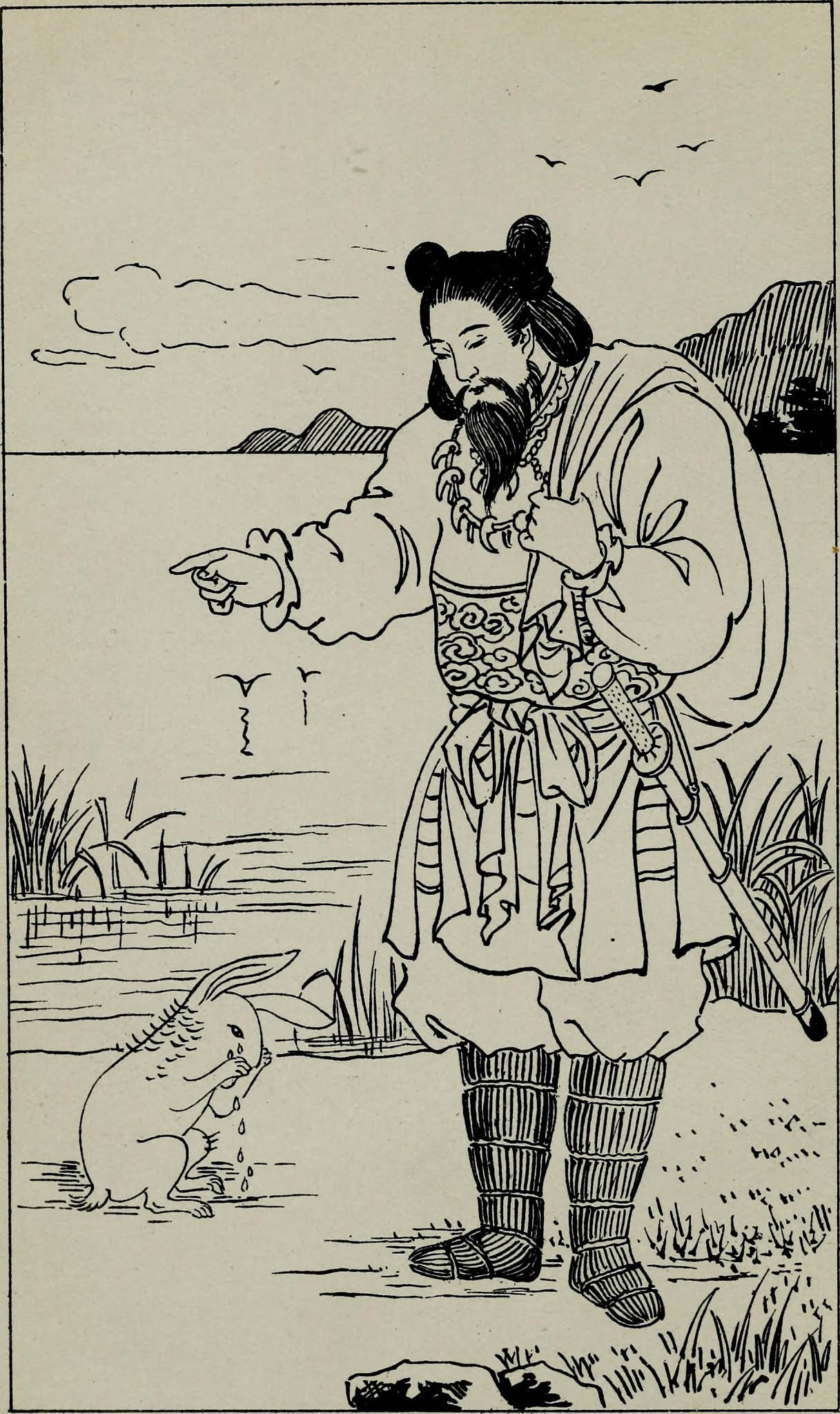 In the Japanese legend of the Inaba hare, Okuninushi helped the hare to regain health. Essay about the har (rabbit/bunny) symbol and troppe in Japanese culture and history, legends and mythology of Japan in opposition to Easter tradition of Europe. Hare in Japanese folklore, anime, manga, video games.