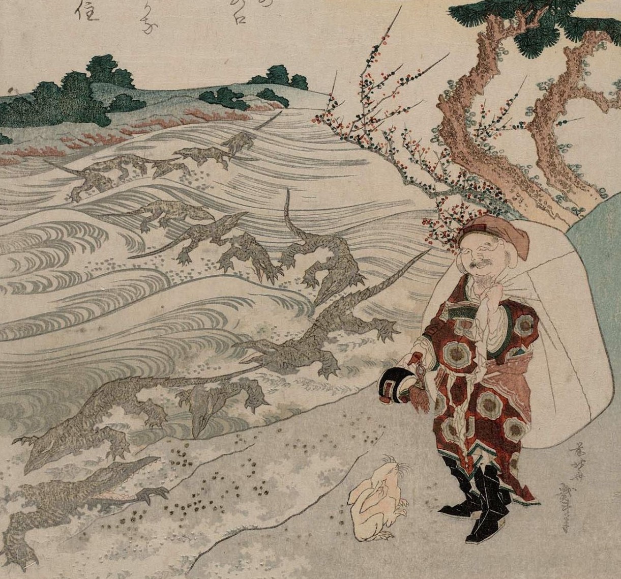 Okuninushi touched by the story of the Inaba hare who lost his fur. Japanese folklore and legends about bunnies, hares, trabbits. Essay about the har (rabbit/bunny) symbol and troppe in Japanese culture and history, legends and mythology of Japan in opposition to Easter tradition of Europe. Hare in Japanese folklore, anime, manga, video games.