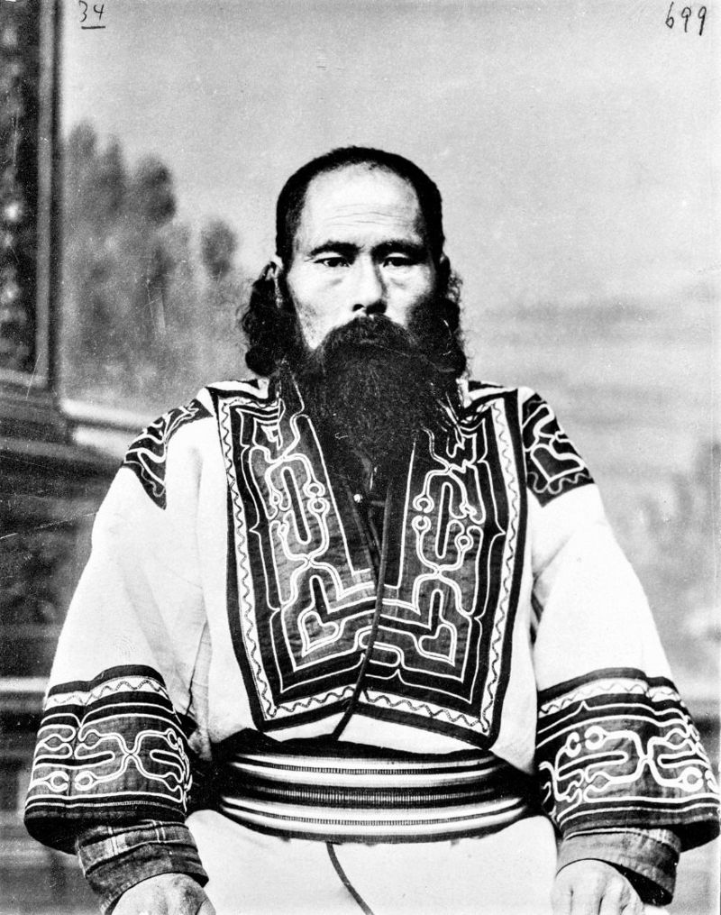 Polish scientist Bronislaw Pilsudski in traditional Ainu clothes (Japanese Hokkaido and Russian Sakhalin) Essay about Polish researchers' role in reasearch of the Ainu people - Ainu living on Hokkaido and Sakhalin. Role of Bronislaw Pilsudski in early linguistic and cultural research of Ainu people of Northern Japan.