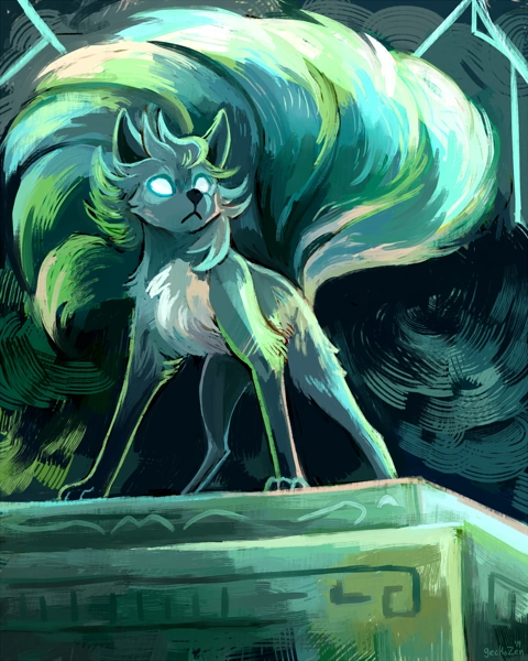 Magiczny, mistyczny lis Japonii - kitsune. Artykuł o mitologicznym lisie Kitsune z japońskiego folkloru i wierzeń shinto oraz legenda Legenda Tamamo no Mae.