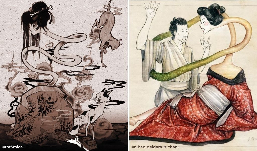 Rokurokubi to Yokai z japońskiej mitologii o rozciągliwych szyjach. Artykuł o Yokai w japońskim folklorze, ich rodzaje i występowanie, ioch rola w kulturze, mandze i anime Japonii. Bestiariusz 0 główne yokai, ich opis i występowanie w anime.