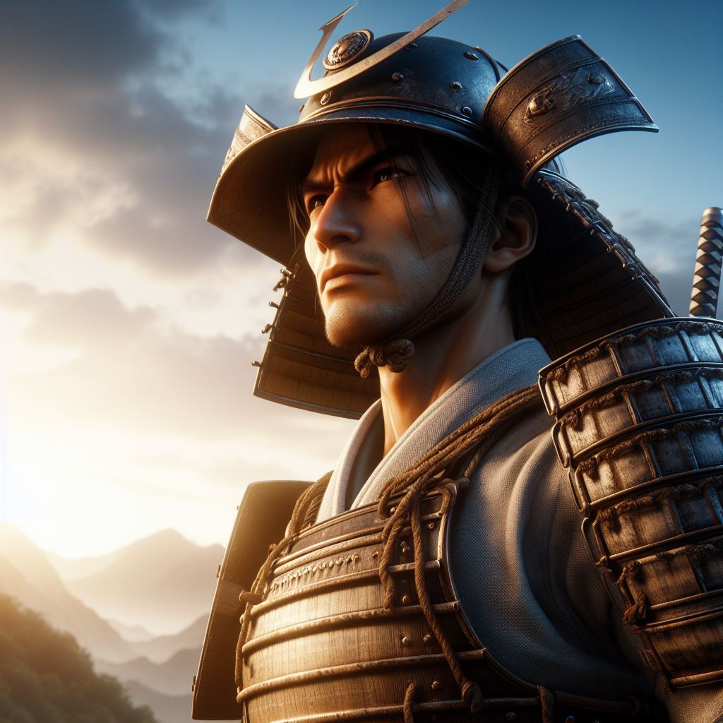 Samuraj - grafika AI Esej o pojęciu "Gaman" - japońskiej koncepcji wytrwałości, cierpliwości i wewnętrznej siły, podobnej do europejskiego stoicyzmu. Jak objawia się w społeczeństwie Japonii, historii samurajów, filmie i anime?