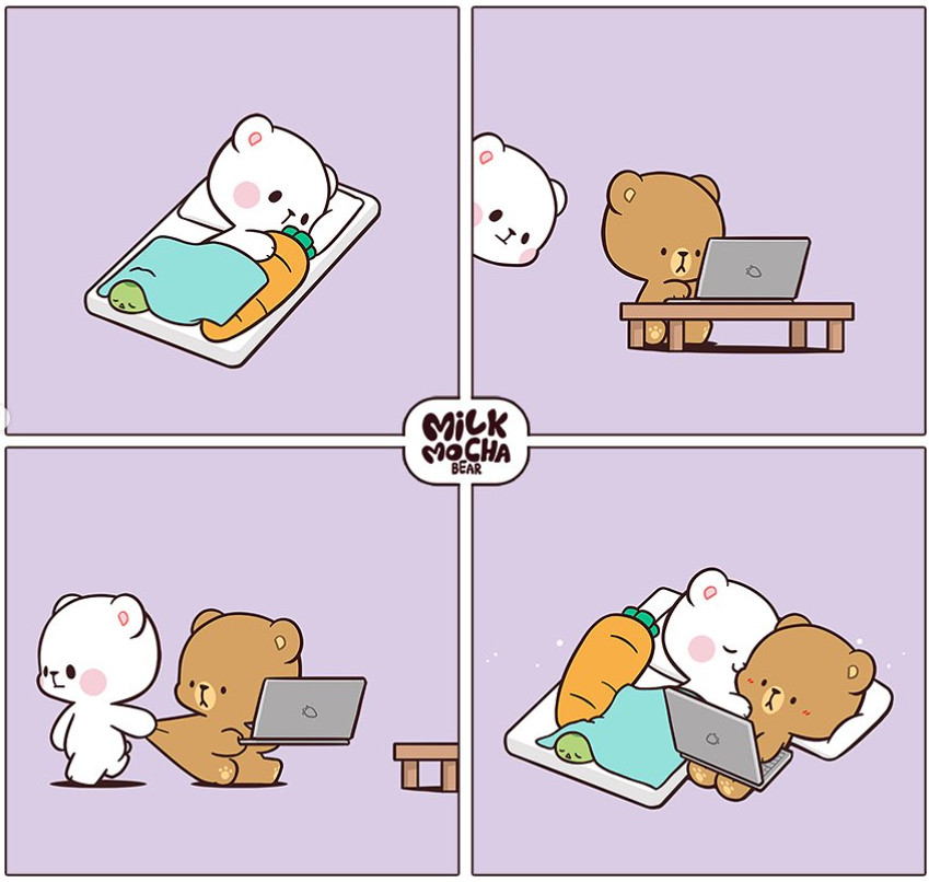 Cute stickers from Melani Sie and Klova company from Indonesia - Milk and Mocha bears. Article about popular gif animated stickers from Indonesia by Melani Sie called Milk & Mocha Bears. Kawaii style animations about love and relationship with two cute bears: Milk and Mocha.