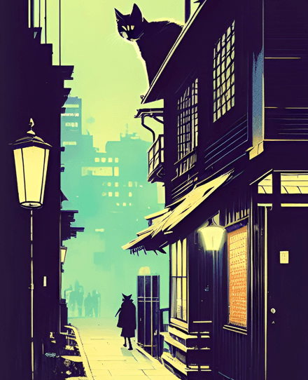 Cat demons Bakeneko from Japanese mythology, cat youkais. Essay on dark cat demons (youkais) from Japanese mythology and shintoistic beliefs - Bakeneko. Bakeneko in culture and histpory of Japan, its role in Japanese manga, anime and games.