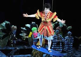 Kabuki theater adaptation of the Japanese novel Tale of Genji by Murasaki Shikibu. Essay about Murasaki Shikibu - female author of the first novel in the world, from ancient Japan in Heian jidai. Women in Japanese literature.