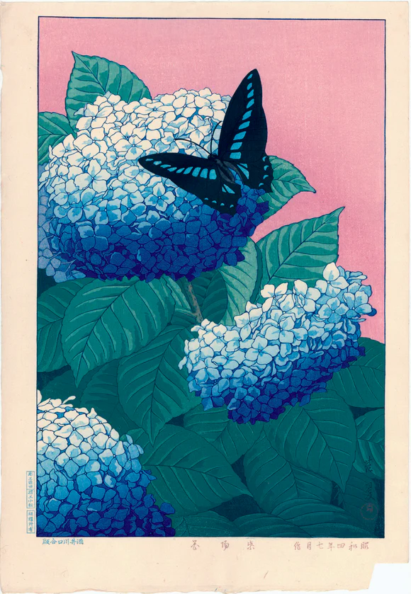 Ukiyo-e z hortensją (ajisai) - japońska sztuka Artykuł o historii, znaczeniu i symbolice hortensji (kwiatu Ajisai) w japońskiej kulturze i sztuce.