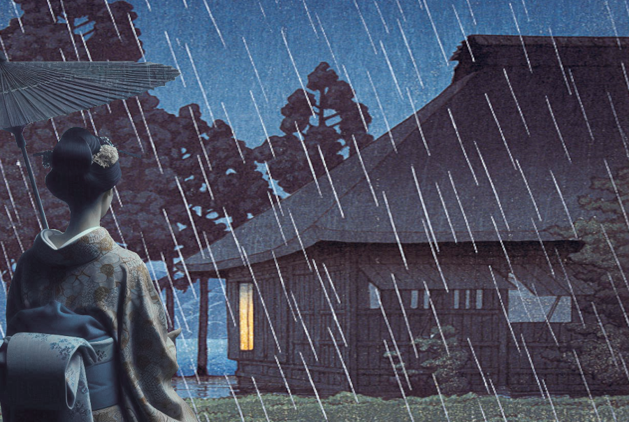 Sei Shonagon i deszcz Esej o motywie deszczu w japońskiej sztuce ukiyo-e - jak deszcze obrazował stany ducha w Edo, takie jak mono no aware?