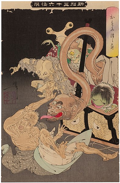 Złośliwe Yokai (japońskie stwory mitologiczne) ataklujące człowieka, Japonia, okres Edo Artykuł o Yokai w japońskim folklorze, ich rodzaje i występowanie, ioch rola w kulturze, mandze i anime Japonii. Bestiariusz 0 główne yokai, ich opis i występowanie w anime.