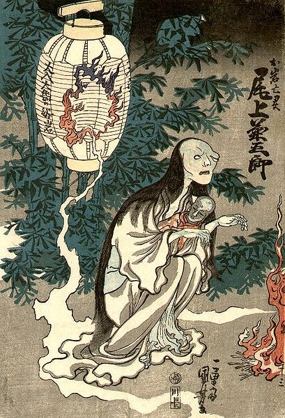 Oiwa and Tamiya Iemon, Japanese kabuki story about bakeneko, Japanese cat demon youkai. Essay on dark cat demons (youkais) from Japanese mythology and shintoistic beliefs - Bakeneko. Bakeneko in culture and histpory of Japan, its role in Japanese manga, anime and games.